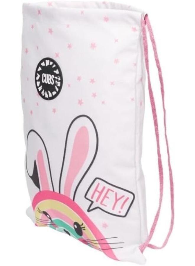 Cubs Hey Bunny String Bag for Girls, Medium, Multicolor - Image 1