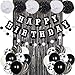 ANSOMO Black and White Happy Birthday Party Decorations 30 Pcs Balloons Banner Foil Fringe Curtains for Men Women - Image 3