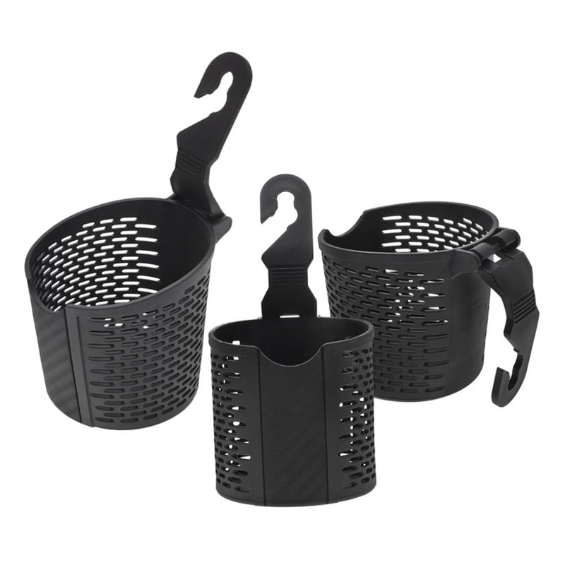 Black 3pcs Car Cup Holder Organizer Front Headrest Backseat Storage Rack for Drinks and Phone Travel Vehicle - Image 2