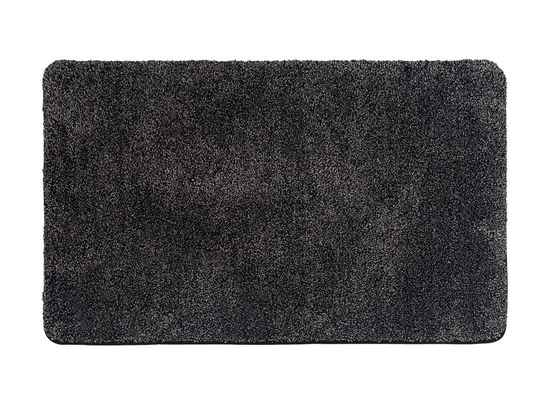 Eurow Trek N Clean Soft  Plush Microfiber Traction Floor Mat Super Absorbent FastDrying AntiSlip Rug for Entryway Kitchen Bedroom Traps Dirt Mud  Water 36 x 235 in Gray and Black
