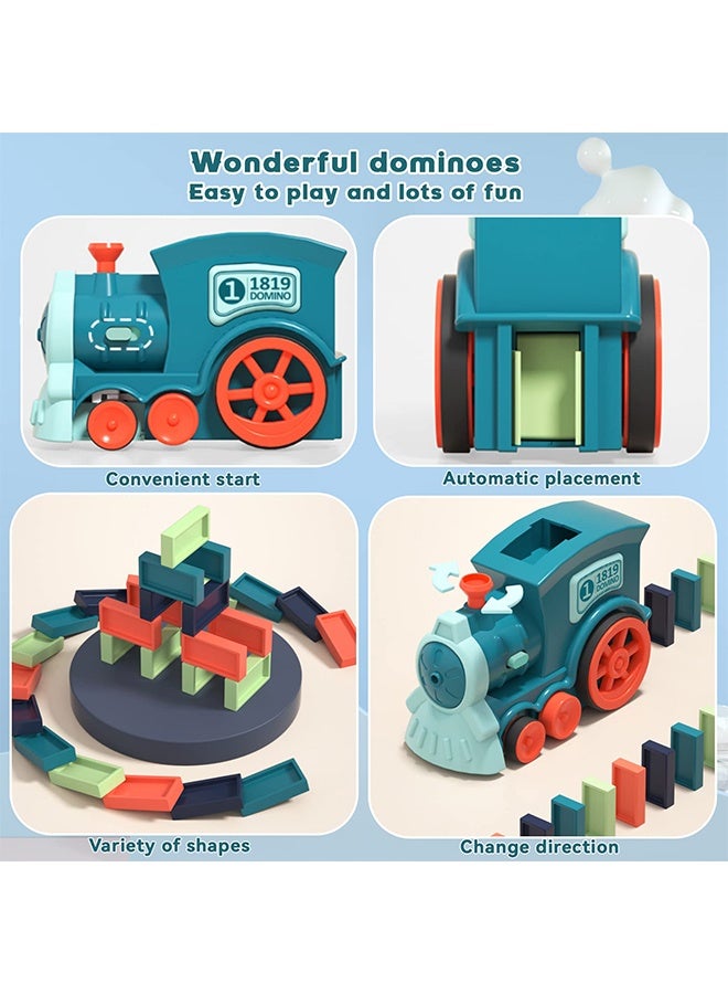 TodyJeyHo Children's game Domino train toys, 60 pieces of automatic stacking creative games, toys for boys and girls over 3 years old, summer Christmas birthday gifts - Image 3