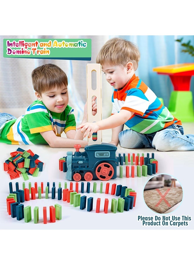 TodyJeyHo Children's game Domino train toys, 60 pieces of automatic stacking creative games, toys for boys and girls over 3 years old, summer Christmas birthday gifts - Image 4