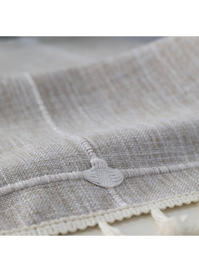 ChicAbode Bedside Table Tassel Cover Cloth, 38*91cm, Grey, Polyester, TABLECLOTH, Rectangular, Minimalist, Elegant, Twill weave, Tassel Design, Protects Furniture, Machine Wash Cold, Tumble Dry - Image 3