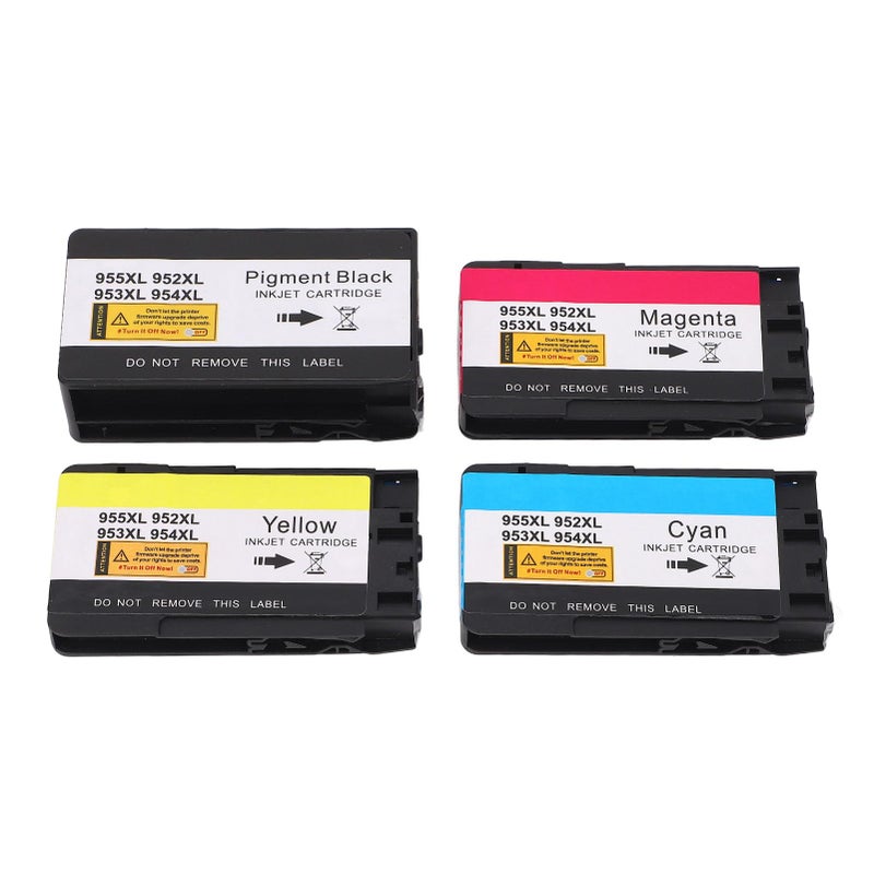 4Pcs Ink Cartridges Combo Pack Replacement Black Cyan Magenta Yellow for OfficeJet 8702 952 953 954 955XL Printer - Image 5