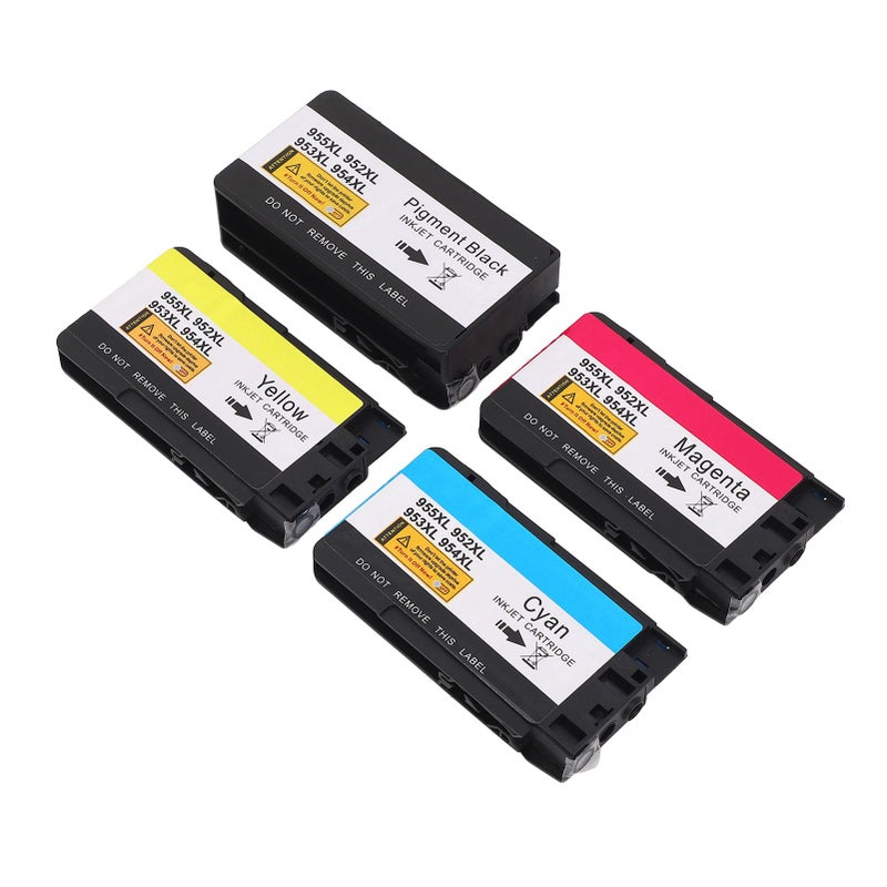 4Pcs Ink Cartridges Combo Pack Replacement Black Cyan Magenta Yellow for OfficeJet 8702 952 953 954 955XL Printer - Image 3