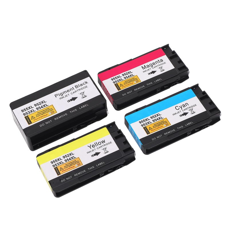 4Pcs Ink Cartridges Combo Pack Replacement Black Cyan Magenta Yellow for OfficeJet 8702 952 953 954 955XL Printer - Image 4