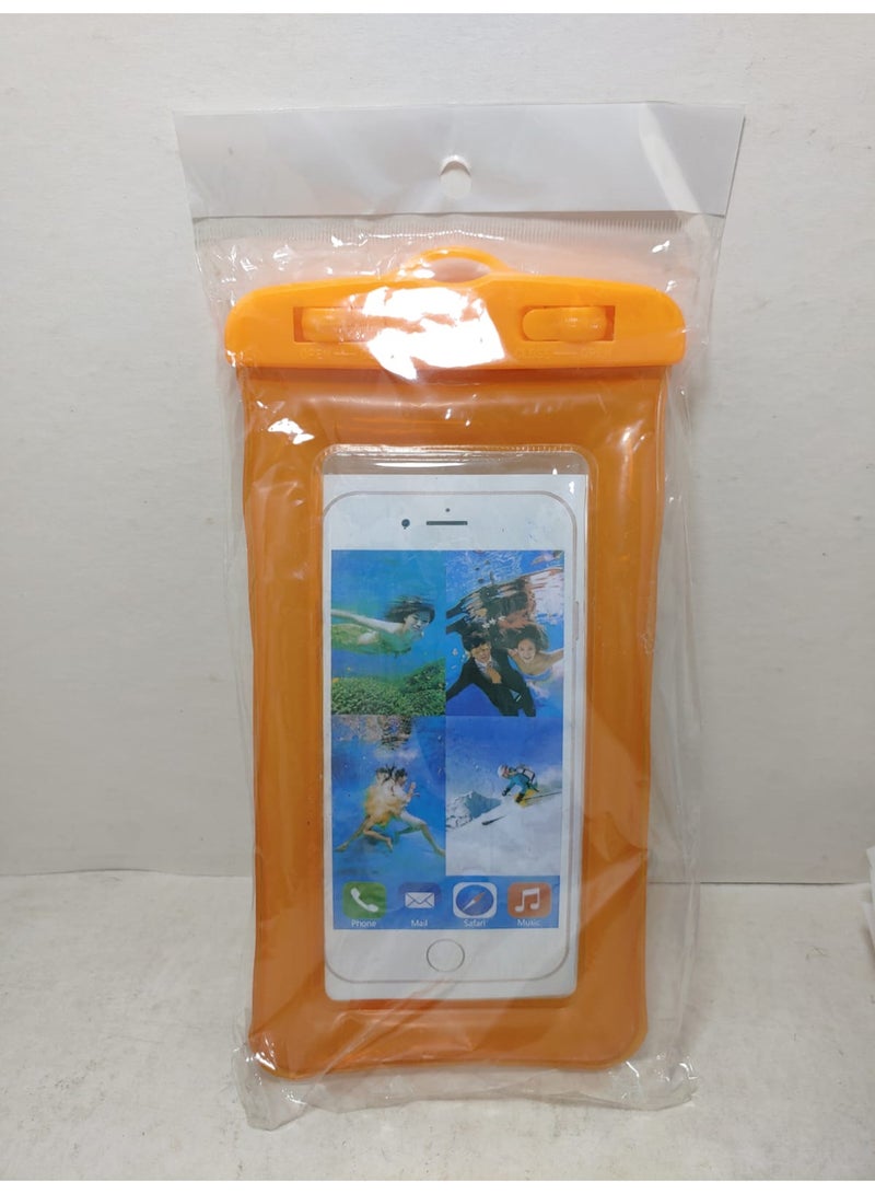 Waterproof Phone Case – Transparent, Floating, for Mobile, Credit Cards, Wallet, and Passport (Orange)  - Image 4
