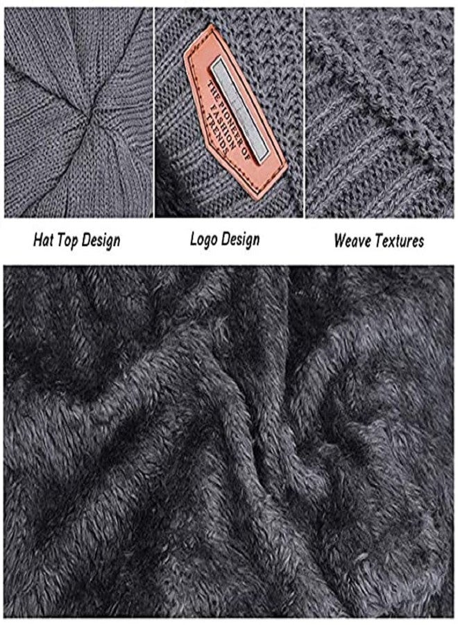 EMPOISON Woolen Beanie/Skull Cap & Neck Warmer (Muffler) Combo For Winters With InSide Fur | Warm Hat | Hedging Hat Scarf Set |Air Proof Cap | Woolen Cap | Ear Warmer 2 Cap & 2 Neck Warmer set (Black+ Grey) - Image 4