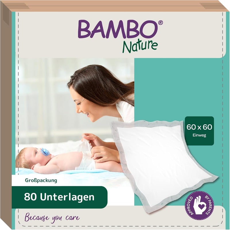 Bambo Nature Changing Mat BioBased Extra Soft Ultra Absorbent and Breathable  80 Count - Image 1