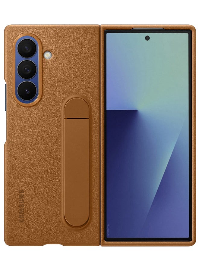 CATANES Leather Case Cover for Samsung Galaxy Z Fold 7, Kindsuit Case Slim and sleek with Secure Hand Grip - Brown  - Image 3