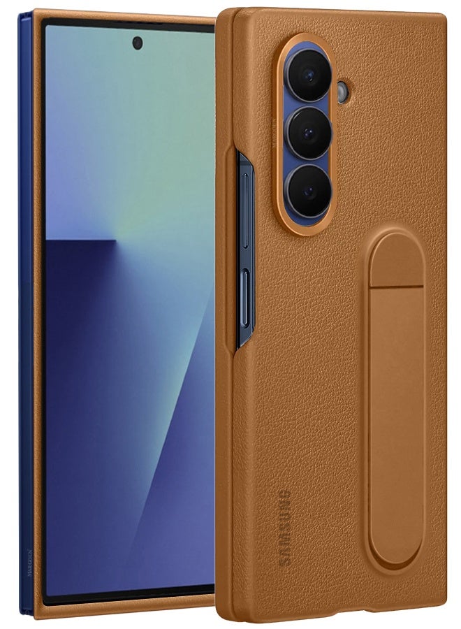 CATANES Leather Case Cover for Samsung Galaxy Z Fold 7, Kindsuit Case Slim and sleek with Secure Hand Grip - Brown  - Image 5