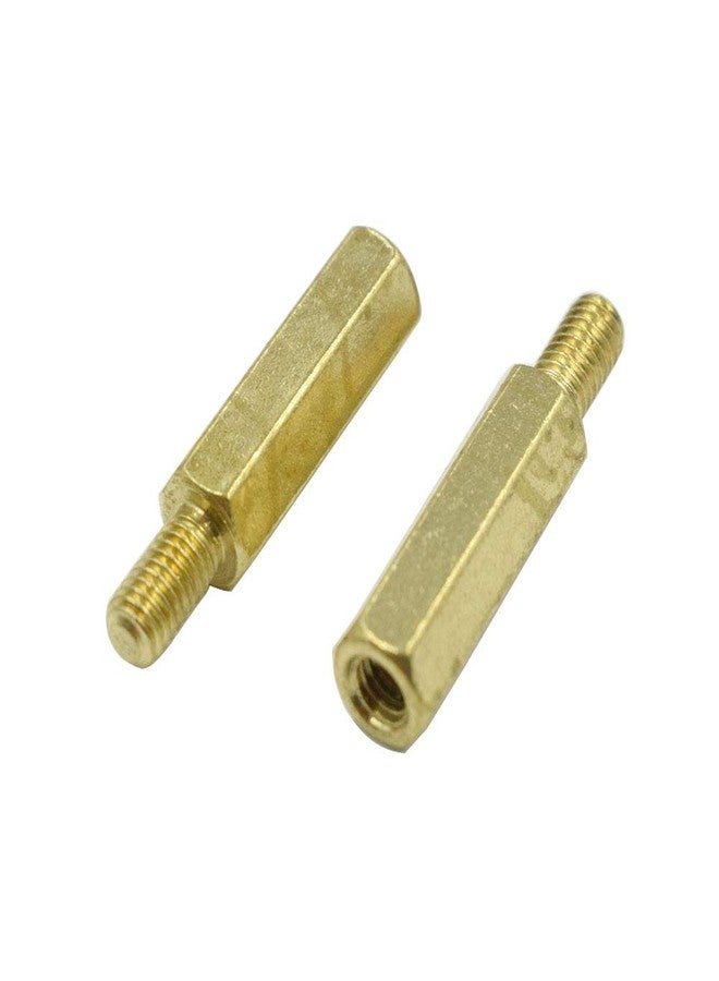 Hxchen M3 x 15mm + 6mm Male to Female Thread Brass Hexagon Hex Standoff Spacer Pillars - (20 Pcs) - Image 3