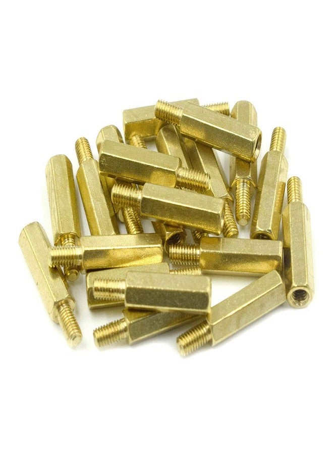 Hxchen M3 x 15mm + 6mm Male to Female Thread Brass Hexagon Hex Standoff Spacer Pillars - (20 Pcs) - Image 1