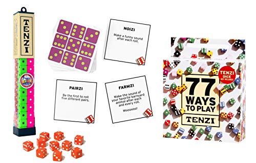 TENZI Dice Party Game Bundle with 77 Ways to Play A Fun, Fast Frenzy for The Whole Family - 4 Sets of 10 Colored Dice with Storage Tube - Colors May Vary - Image 2