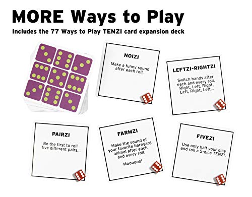 TENZI Dice Party Game Bundle with 77 Ways to Play A Fun, Fast Frenzy for The Whole Family - 4 Sets of 10 Colored Dice with Storage Tube - Colors May Vary - Image 3