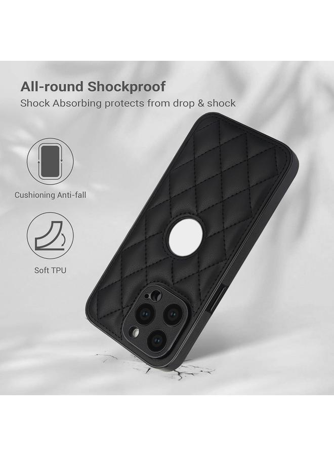 S-TOP Case For iPhone 15 Pro Max Rhombic Leather Back Cover Phone Case - Image 2