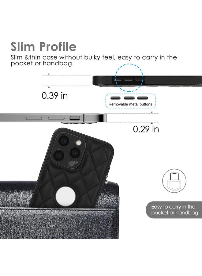 S-TOP Case For iPhone 15 Pro Max Rhombic Leather Back Cover Phone Case - Image 4