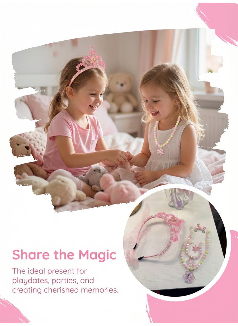 Princess Crown | Hairband | Girl's Toy Jewelry Set | Small Bonus Stickers | Birthday Gift for Children - Image 1