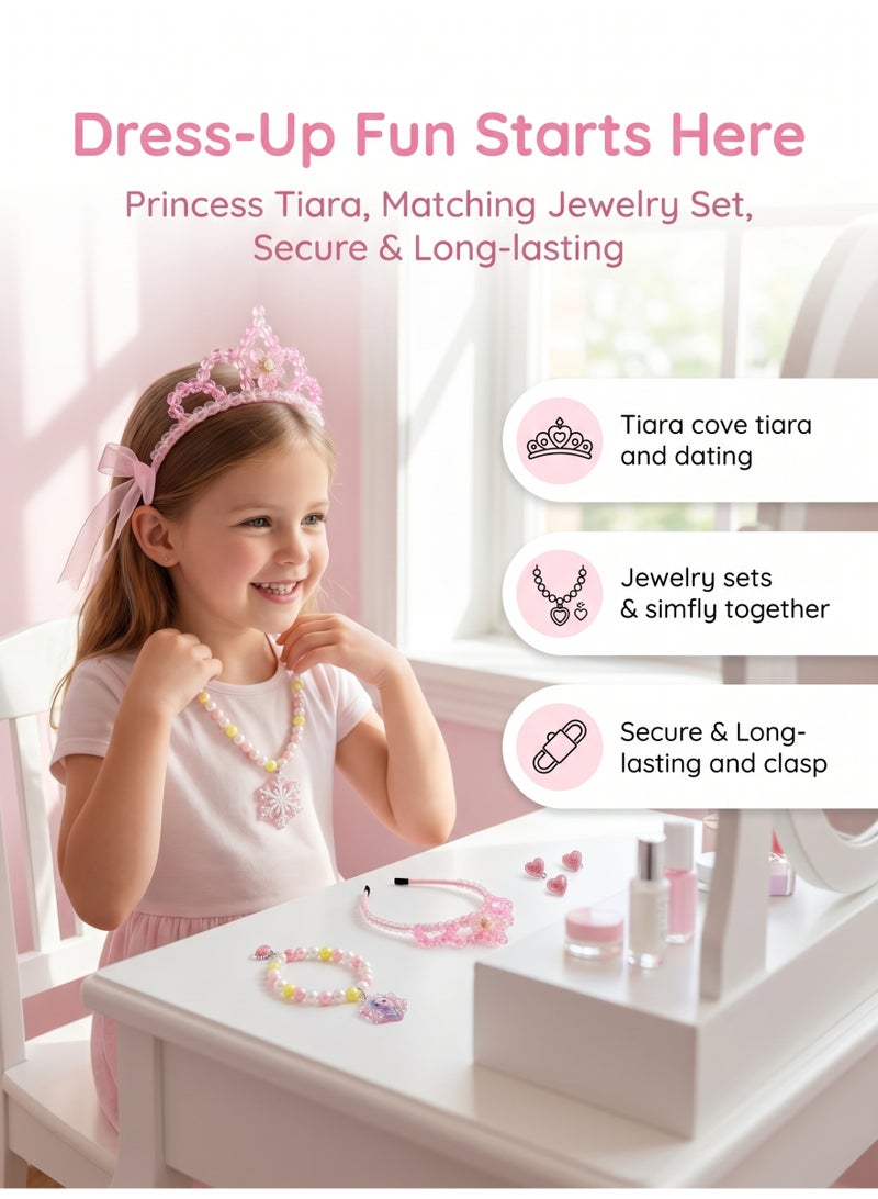 Princess Crown | Hairband | Girl's Toy Jewelry Set | Small Bonus Stickers | Birthday Gift for Children - Image 2