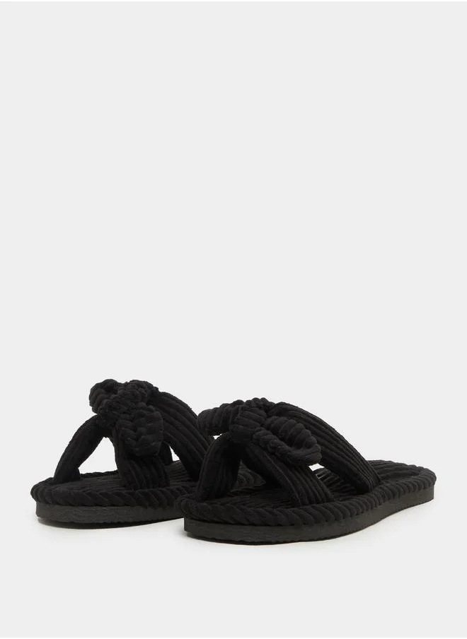 ستايلي Textured Knot Bedroom Slippers