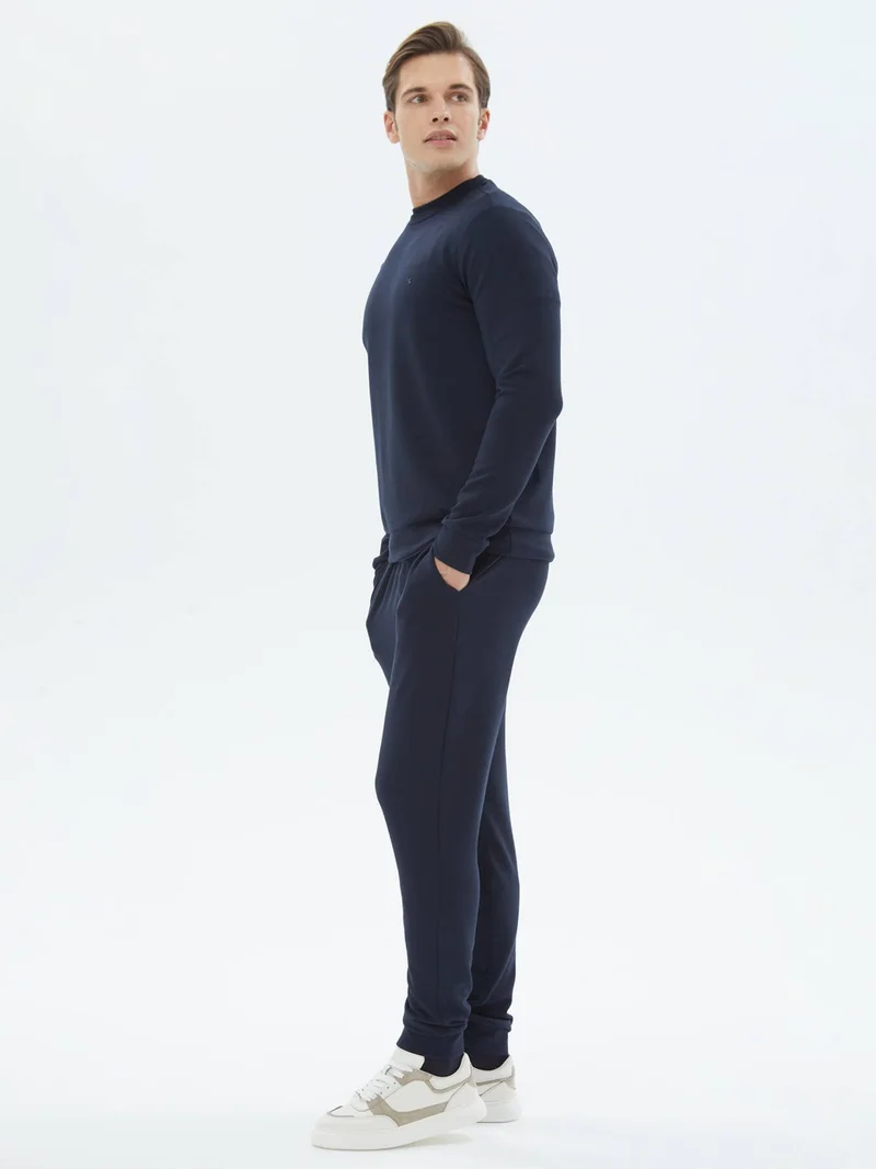 Kip Navy Blue Crew Neck Sweatshirt