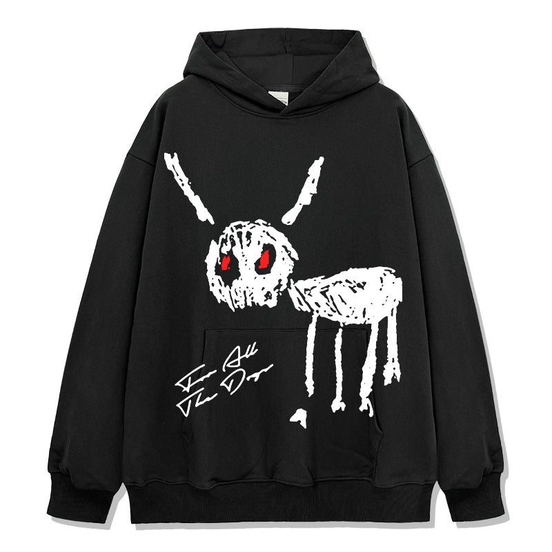 Hip-Hop Drake Printed Short-Sleeved T-Shirt Vintage Washed Heavy Cotton Crewneck Hooded Sweatshirt - Image 1