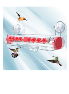 Window Hummingbird Feeder for Outdoors Strong Suction Cup Hummingbird Feeder for Window with 8 Feeding Ports Hummingbird Feeder Window Mount Ant and Bee Proof Easy to Clean and Refill