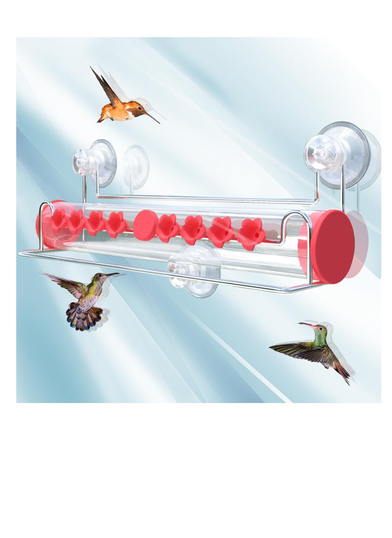 Excefore - Window Hummingbird Feeder for Outdoors Strong Suction Cup Hummingbird Feeder for Window with 8 Feeding Ports Hummingbird Feeder Window Mount Ant and Bee Proof Easy to Clean and Refill - Image 1