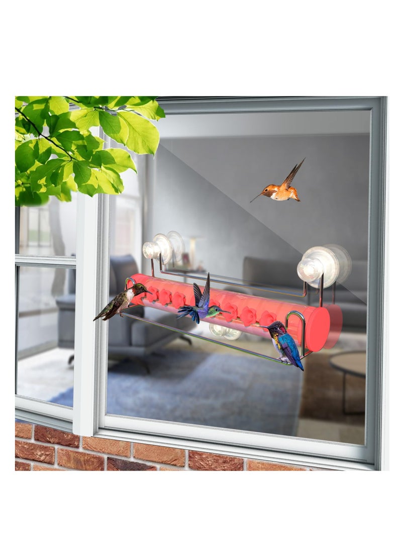 Excefore - Window Hummingbird Feeder for Outdoors Strong Suction Cup Hummingbird Feeder for Window with 8 Feeding Ports Hummingbird Feeder Window Mount Ant and Bee Proof Easy to Clean and Refill - Image 1