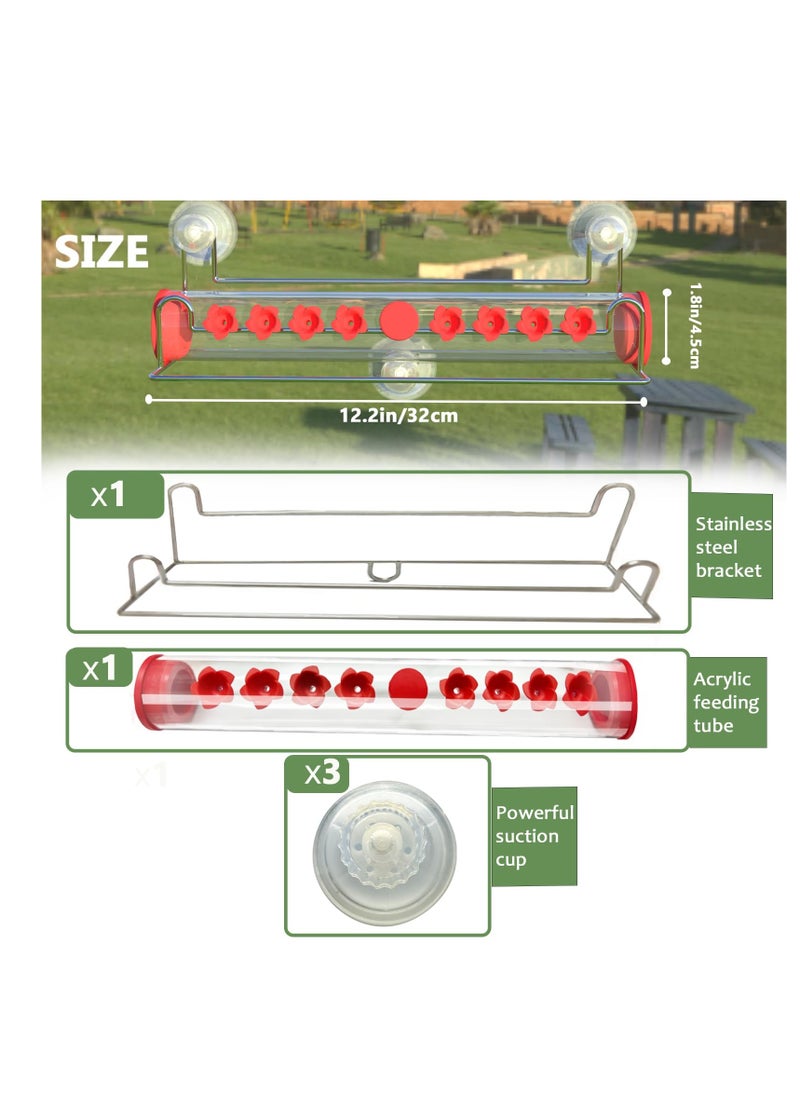 Excefore - Window Hummingbird Feeder for Outdoors Strong Suction Cup Hummingbird Feeder for Window with 8 Feeding Ports Hummingbird Feeder Window Mount Ant and Bee Proof Easy to Clean and Refill - Image 1