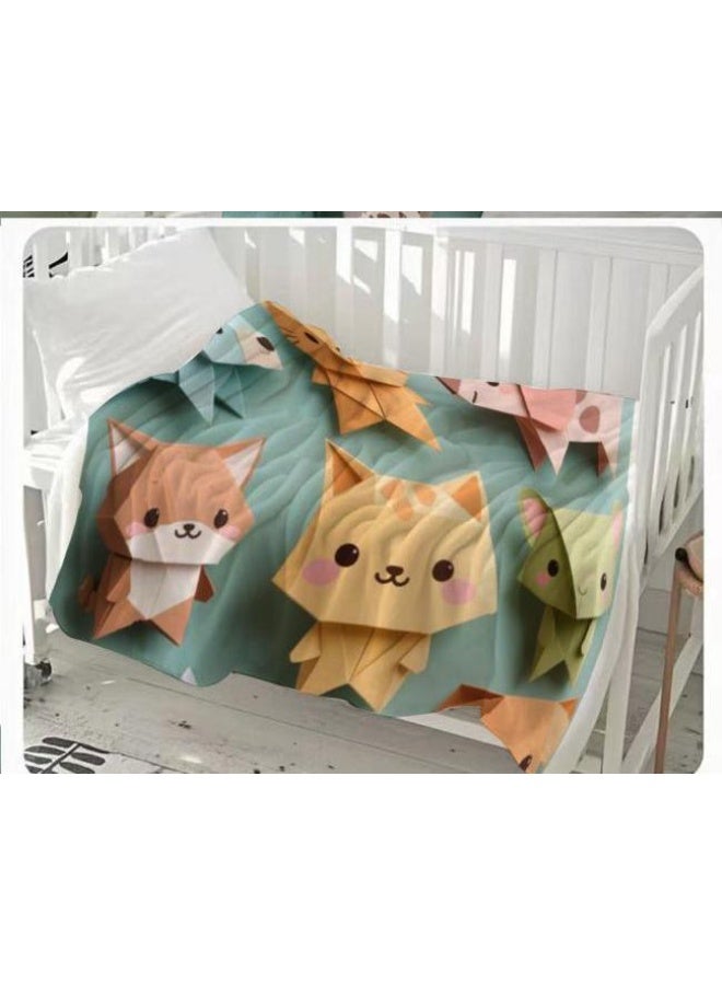 عام بطانية رقيقة من الفانيلا الكرتونية للأطفال والرضع (دافئة ومريحة، ومناسبة للنوم والألعاب) 70 سم * 100 سم - Image 1