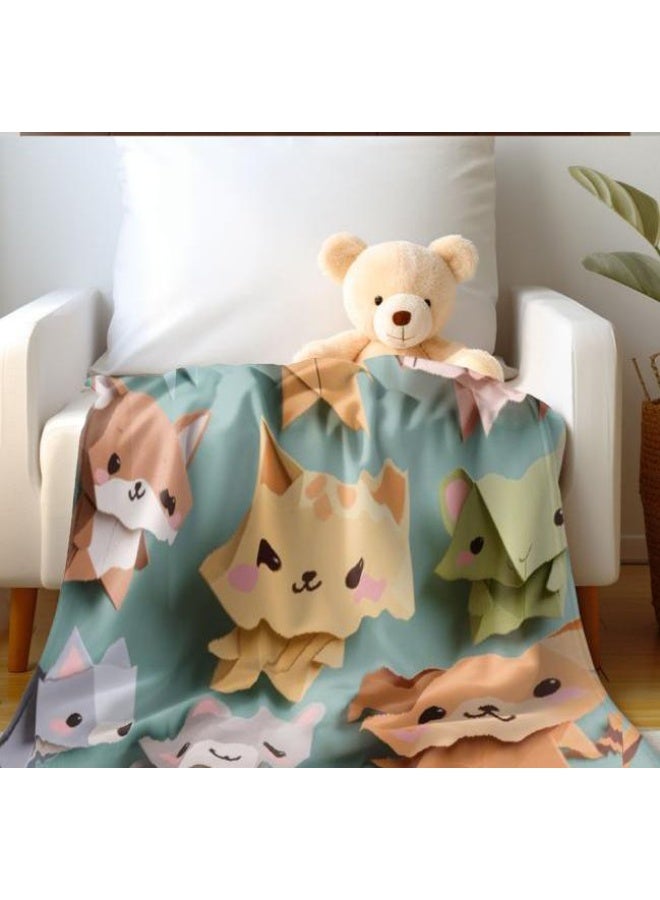 عام بطانية رقيقة من الفانيلا الكرتونية للأطفال والرضع (دافئة ومريحة، ومناسبة للنوم والألعاب) 70 سم * 100 سم - Image 3