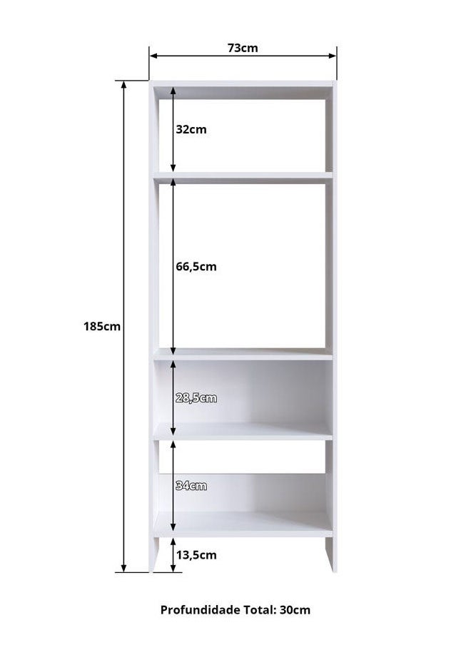 DANUBE HOME Aggron Book Case With 1 Door Cabinet 4 Tier Modern Design Wooden Book Organiser Cupboard Space Saving Display Storage Rack For Home Office Living Room Kitchen White  - Image 2