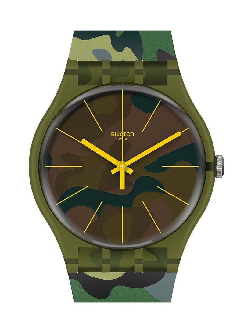 Swatch ساعة يد مقاومة للماء للجنسين من كاموفوريست بحركة كوارتز - 41 مم - Image 1