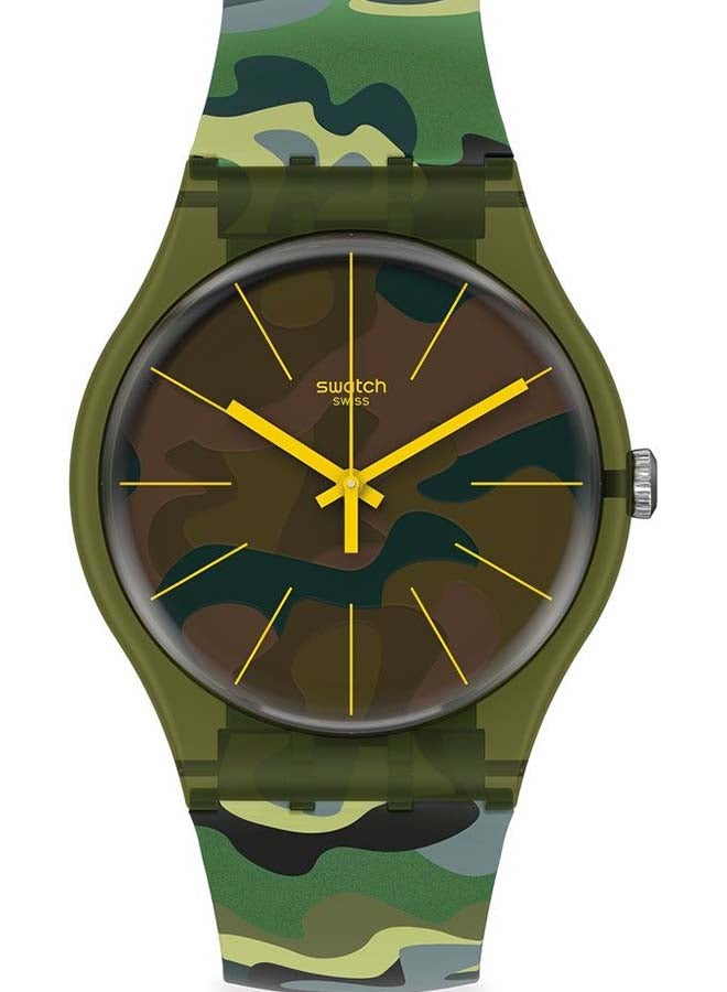 Swatch ساعة يد مقاومة للماء للجنسين من كاموفوريست بحركة كوارتز - 41 مم - Image 2