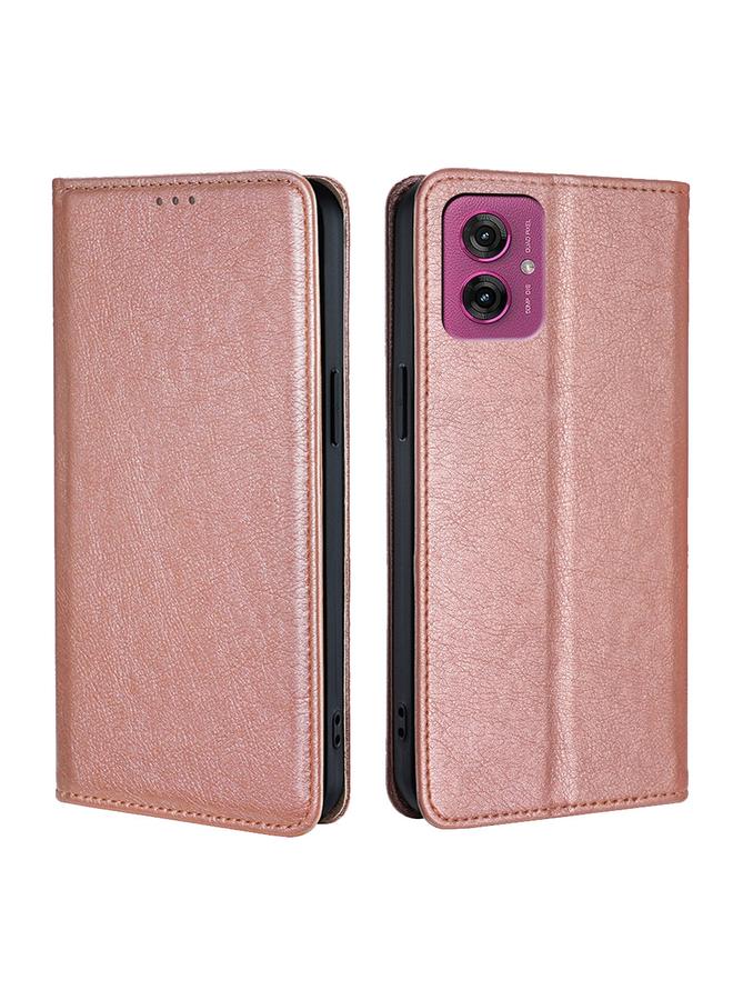 اس-توب جراب لهاتف Motorola Moto G55 5G، جراب هاتف جلدي مغناطيسي بلون سادة لامع وزيتي - Image 1