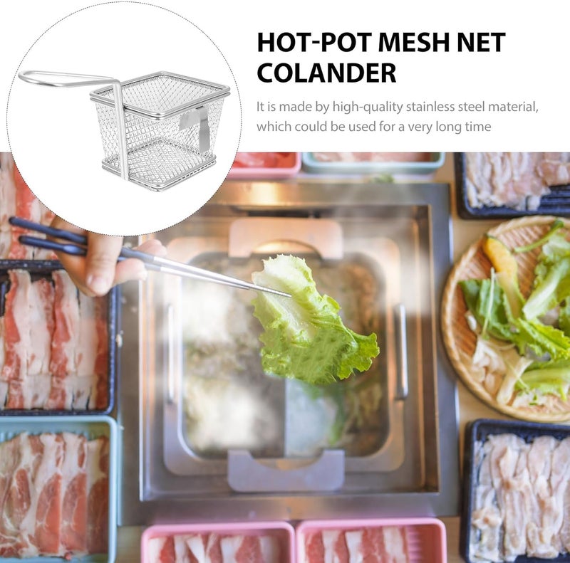Hot-pot Separation Colander Mesh Net Strainer Stainless Steel with Z-shaped Hook Small Size for Commercial Brain and Noodle Cooking - Image 3