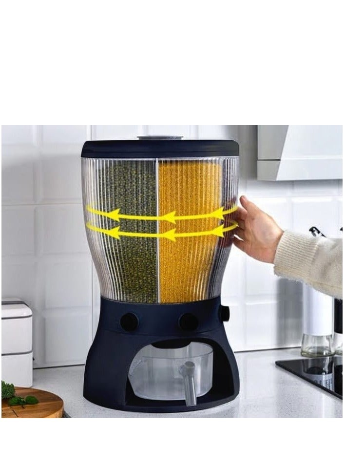 BAIG Multifunctional Rotating Food Storage Box With Lid Moisture Insect Proof Grain Organizer Moisture Proof Separat Rice Bucket - Image 3