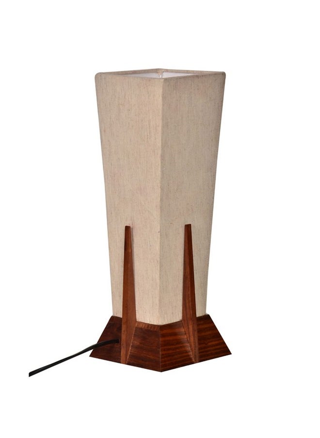 ExclusiveLane - Sheesham Wooden 'Pyramid' Table Lamp For Bedroom & Living Room (14 Inch, Wood, Without Bulb, Pack Of 1) |Bedside Table Lamp Side Table Lamps For Home Decoration Office Side Lamp - Image 1