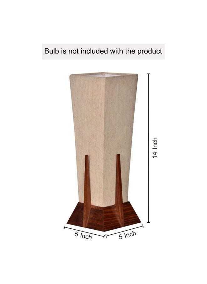 ExclusiveLane - Sheesham Wooden 'Pyramid' Table Lamp For Bedroom & Living Room (14 Inch, Wood, Without Bulb, Pack Of 1) |Bedside Table Lamp Side Table Lamps For Home Decoration Office Side Lamp - Image 1