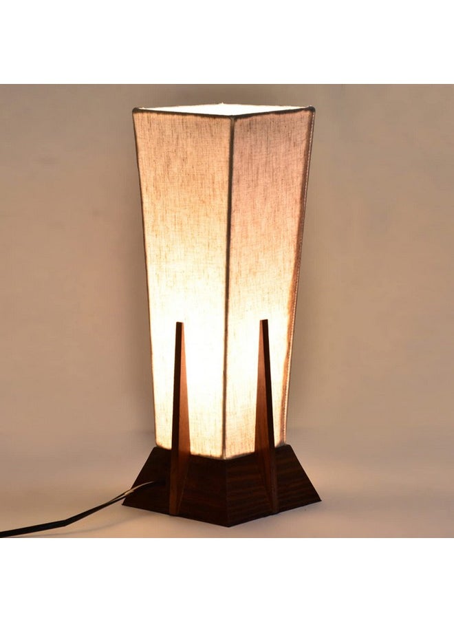 ExclusiveLane - Sheesham Wooden 'Pyramid' Table Lamp For Bedroom & Living Room (14 Inch, Wood, Without Bulb, Pack Of 1) |Bedside Table Lamp Side Table Lamps For Home Decoration Office Side Lamp - Image 1
