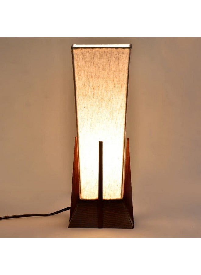ExclusiveLane - Sheesham Wooden 'Pyramid' Table Lamp For Bedroom & Living Room (14 Inch, Wood, Without Bulb, Pack Of 1) |Bedside Table Lamp Side Table Lamps For Home Decoration Office Side Lamp - Image 1