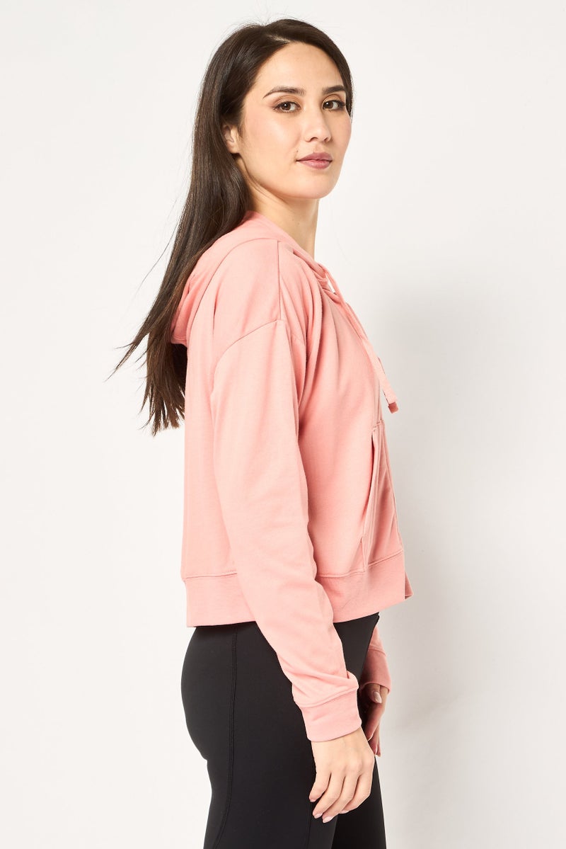 Nike هودي خارجي طويل الأكمام للنساء، رياضي، كورال - Image 3