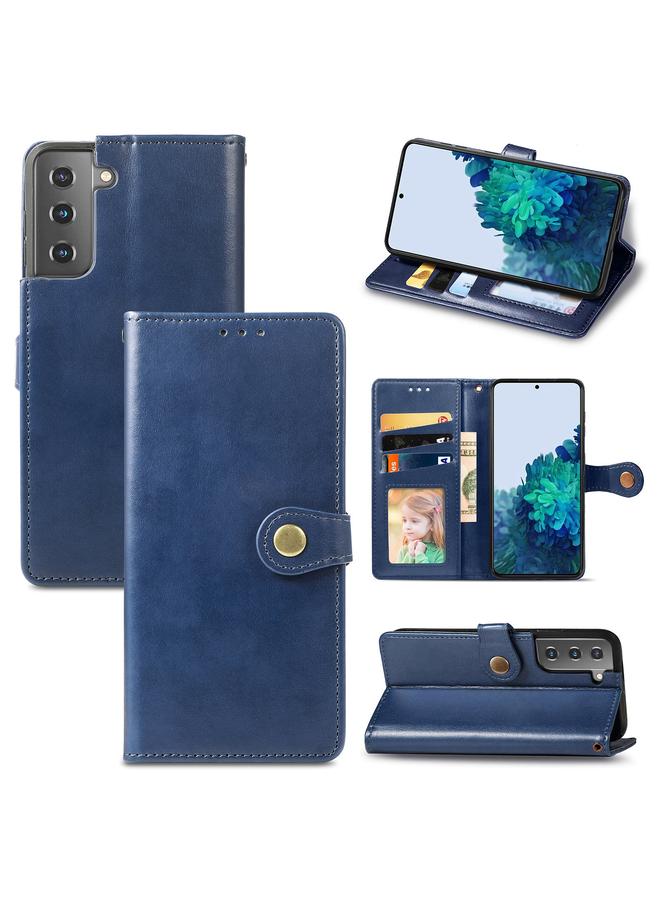 S-TOP Case For Samsung Galaxy S22 5G Solid Color Leather Buckle Phone Case - Image 1