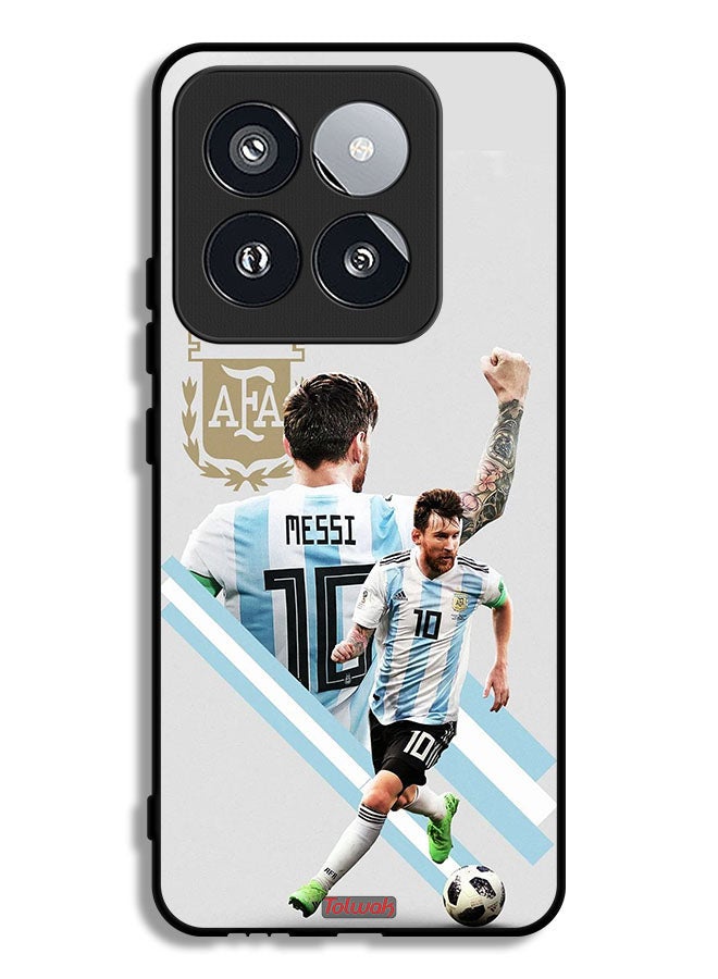 Tolwak Xiaomi 14 Pro Protective Case Cover Leo Messi Art - Image 1