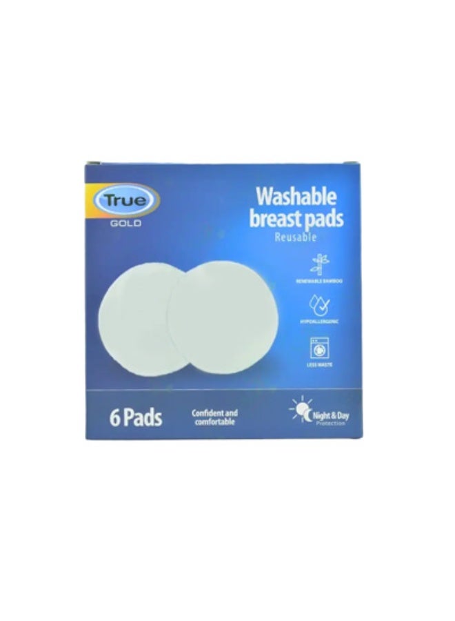 True Gold Reusable Washable Breast Pads 6 Pieces - Image 1