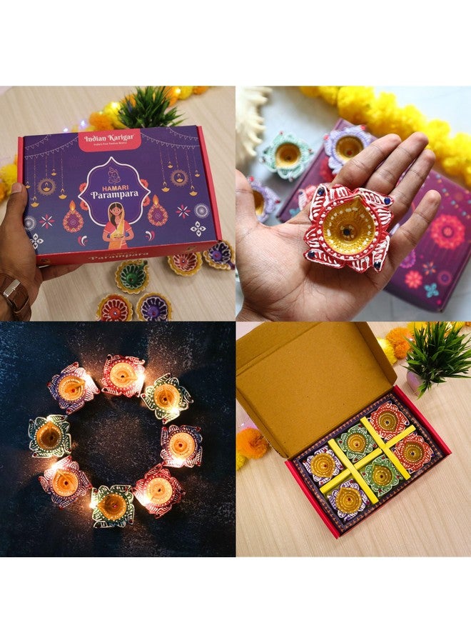 Indian Karigar Diwali Decoration Items for Home Decor 6 Diya for Diwali Diyas for Diwali Festival Terracotta Decorative Diyas for Diwali Diya Diwali Gifts (Diwali Decoration Items for Home Decor) - Image 3