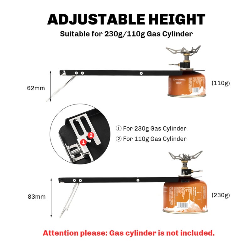 Fire-Maple Firemaple Petrel Ultralight Folding Table - Compact Aluminum Alloy Camp Table for Solo Outings, Backpacking and Wild Camping - Weighs Only 191g(not Include Canister) - Image 3