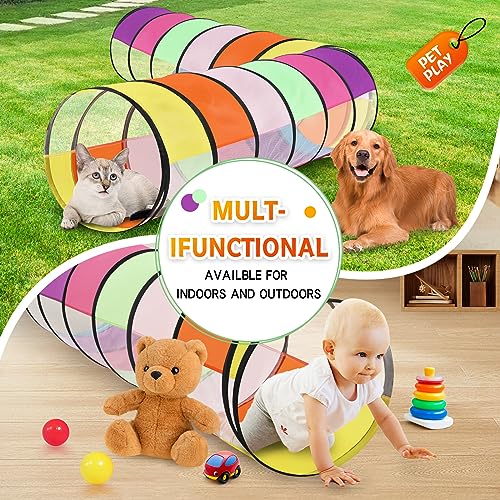 SweHouse Colorful Baby Play Tunnel for Toddlers with 2 Mesh Sides Kids Crawling Tunnel Play Tent Pop Up Toddlers Tunnel Cat Tunnel for Dogs Pets Indoor Outdoor Toy Gift - Image 5