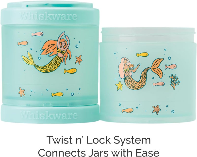 Whiskware حاويات وجبات خفيفة قابلة للتكديس للأطفال والرضع 3 أكواب وجبات خفيفة قابلة للتكديس للمدرسة أو السفر حزمة حورية البحر من 1 - Image 4
